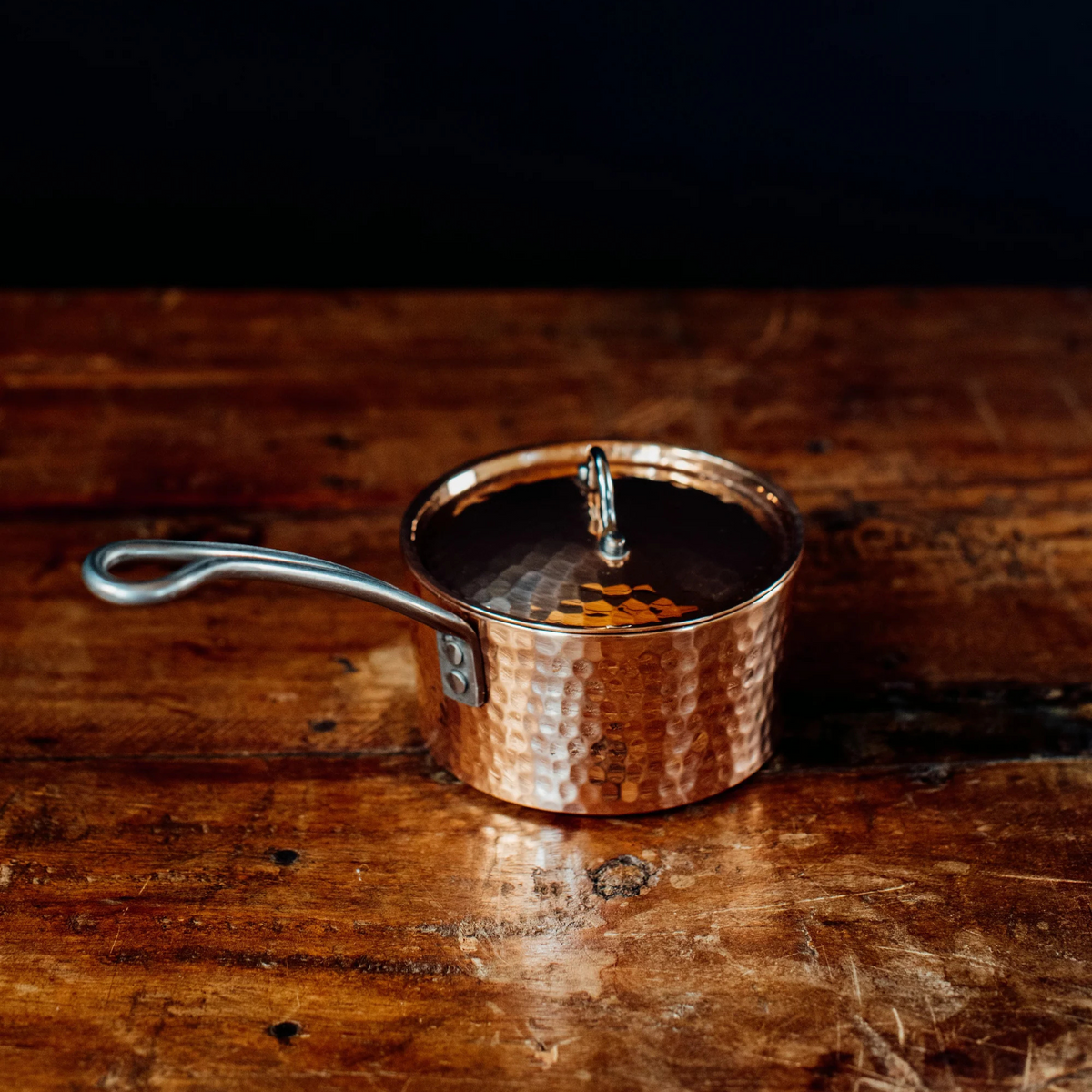 Petite French Copper Butter Pot with lid