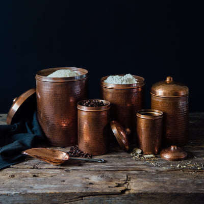 Copper Kitchen Canisters - Individual Sizes
