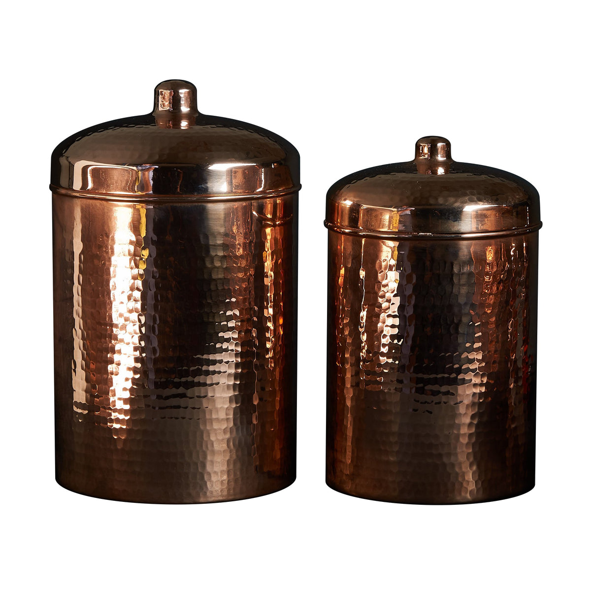 Copper Kitchen Canisters - Large Set, 2 Pieces
